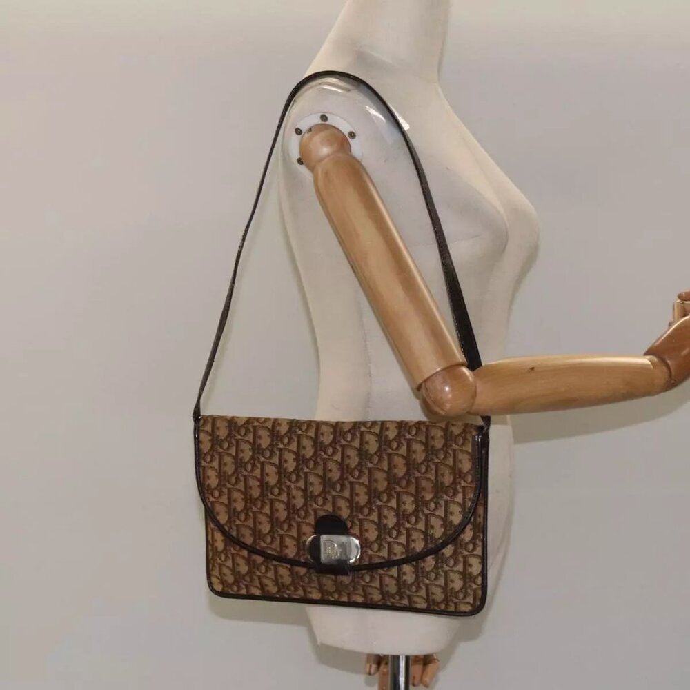 Christian Dior Trotter Canvas Shoulder Bag Brown Auth BD219 - Picture 15 of 16